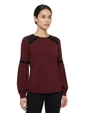 *Suzy Sheir Maroon Long Sleeve Blouse